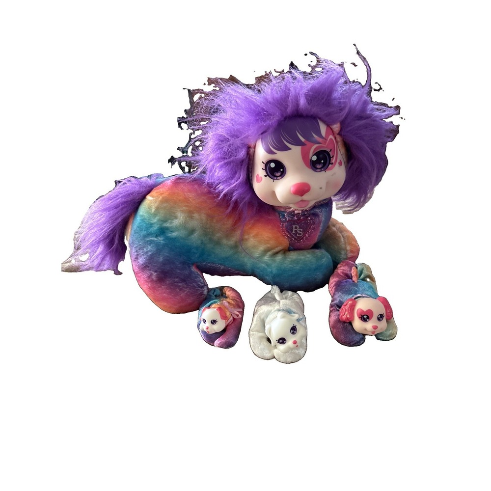 Puppy Surprise Cherry Rainbow Plush Stuffed Animal Dog & 3 Puppies